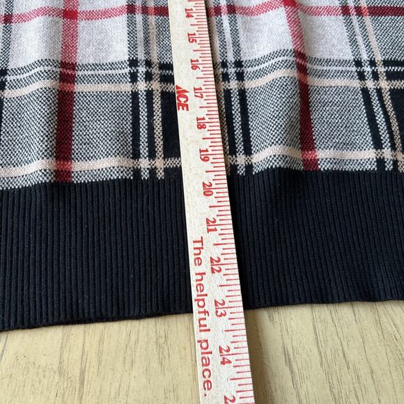 Argyle Plaid Clueless Sweater Preppy Y2K Viscose Blend Black Beige Ivy League M - Picture 7 of 14